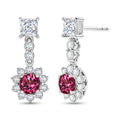 D'Joy AA Rubellit, Moissanit Ohrringe 925 Silber Rhodiniert ca. 2,92 ct.