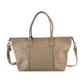 Echtleder-Schultertasche, Shopper-Design, Reißverschluss, abnehmbarer Schulterriemen, 38x17x30 cm, Aprikose