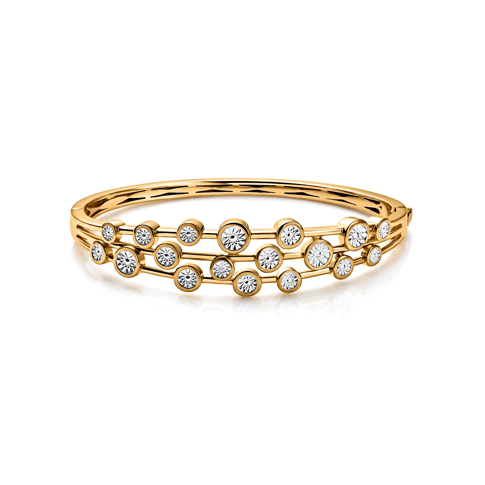 EVER TRUE Weißer Diamant Armreif ca. 19 cm Nickelfreies Messing ca.
