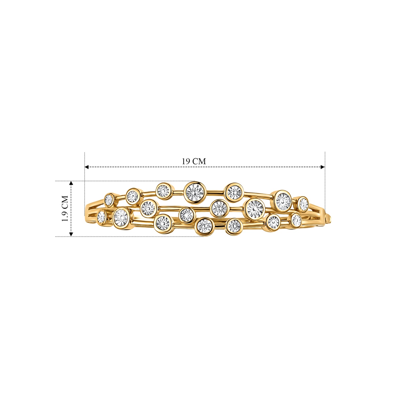 EVER TRUE Weißer Diamant Armreif ca. 19 cm Nickelfreies Messing ca.