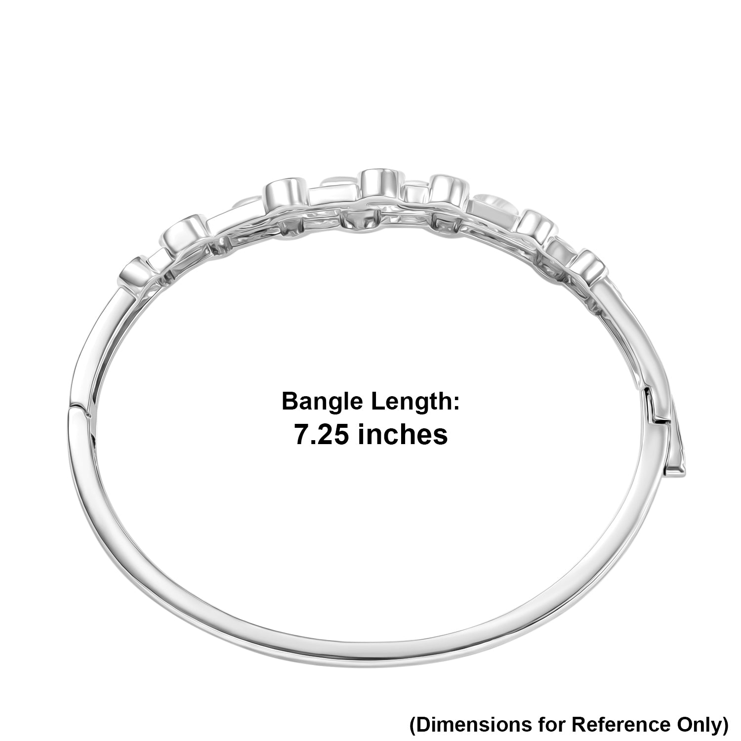 EVER TRUE Weißer Diamant Armreif ca. 19 cm Nickelfreies Messing Rhodiniert ca.