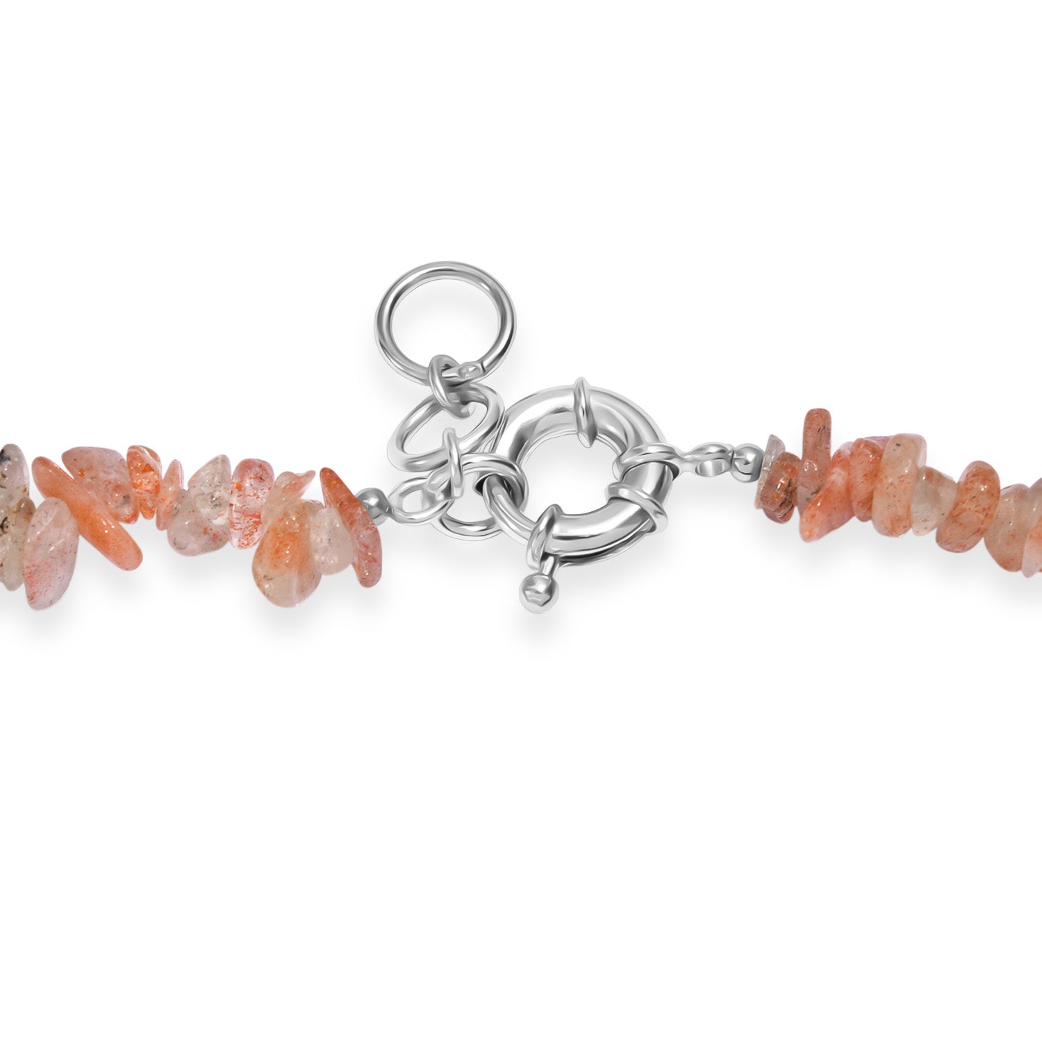 EVER TRUE Gold Sandstein, Sonnenstein Halskette ca. 45 cm Nickelfreies Messing Platiniert ca. 490.00 ct