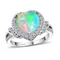 LUXURIANT DIAMOND - AAA Natürlicher, äthiopischer Welo Opal, Lab Grown Diamant Ring 417 Gold (Größe 17.00) ca. 2,94 ct