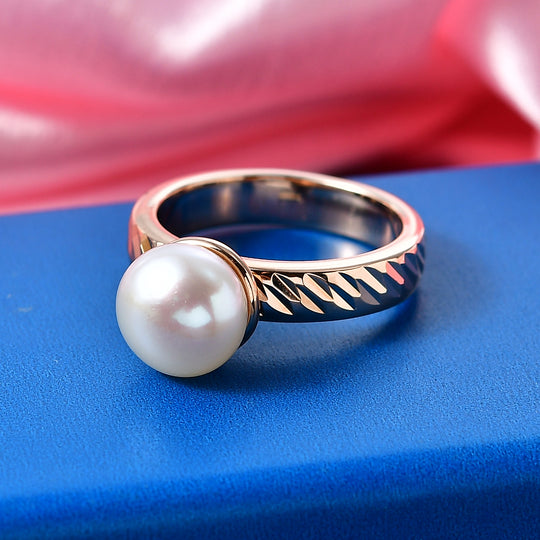 EVER TRUE Süßwasser Perle (9-9.5 mm) Ring 950 Kupfer (Größe 18.00)