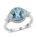 LUXURIANT DIAMOND - AAA Aquamarin, Lab Grown Diamant Ring 417 Gold (Größe 18.00) ca. 2,93 ct