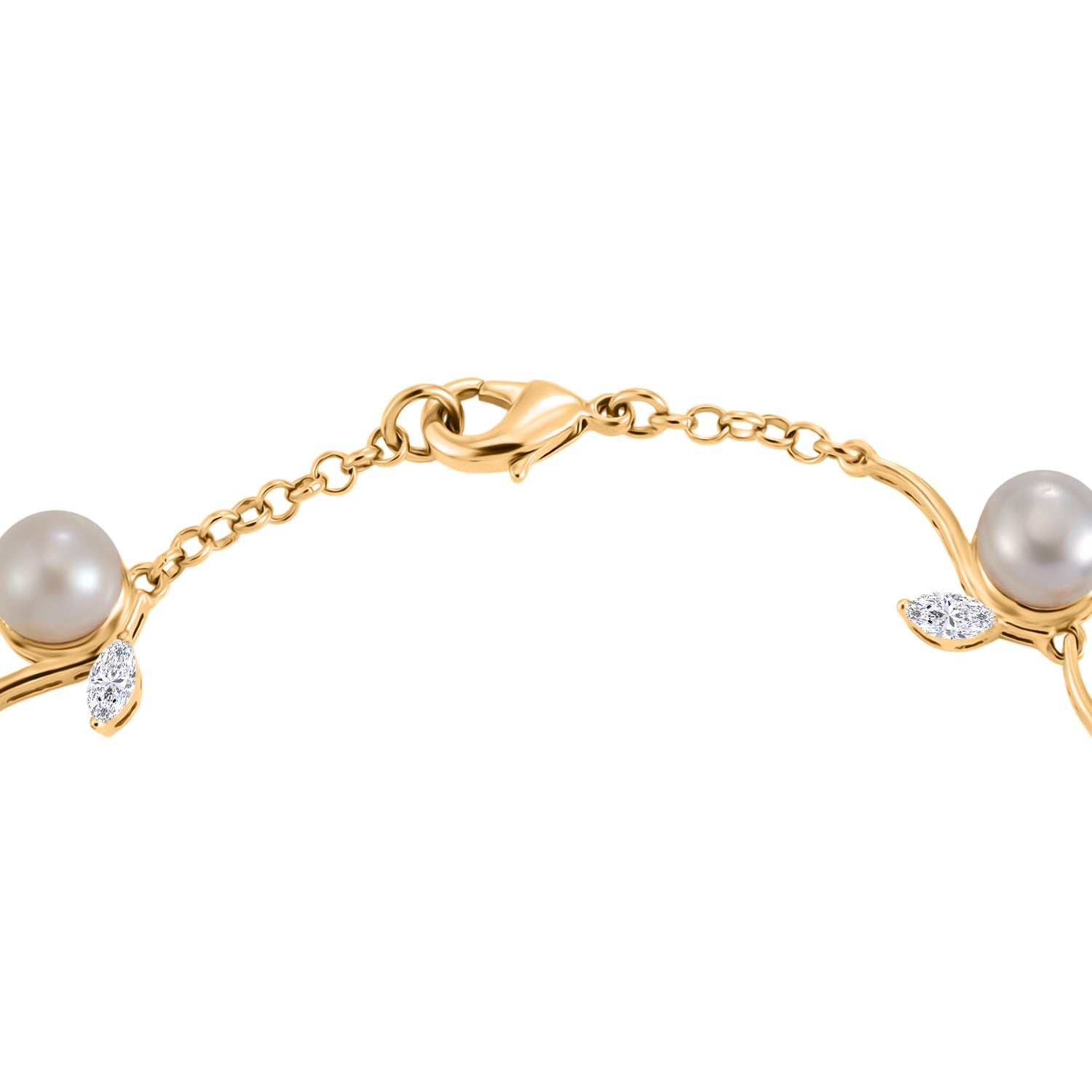 EVER TRUE Süßwasser Perle (7-7.5 mm), Weißer Topas Armband ca. 20 cm Nickelfreies Messing