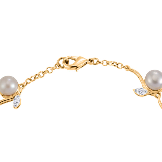 EVER TRUE Süßwasser Perle (7-7.5 mm), Weißer Topas Armband ca. 20 cm Nickelfreies Messing