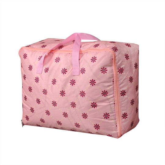 LIVMORE 3er Set Aufbewahrungstaschen mit Blumenmuster, 210D Oxford Gewebe, Rosa