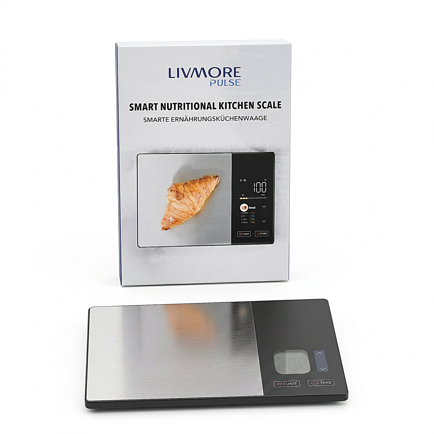 Smart Nutritional Kitchen Scale *With Calorie Intake tracking  *App:Fitdays+/Nutridays *999+ foods for selection in App  *With 50 user defined foods in the Scale without App connection *2.0 inches TFT screen colorful display *Checking Weight, Calories,Pr