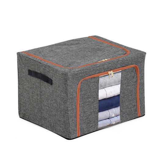LIVMORE Kleiderschrank-Aufbewahrungsbox aus Leinen-Baumwoll-Mix, faltbar, 50 x 40 x 33 cm, Dunkelblau