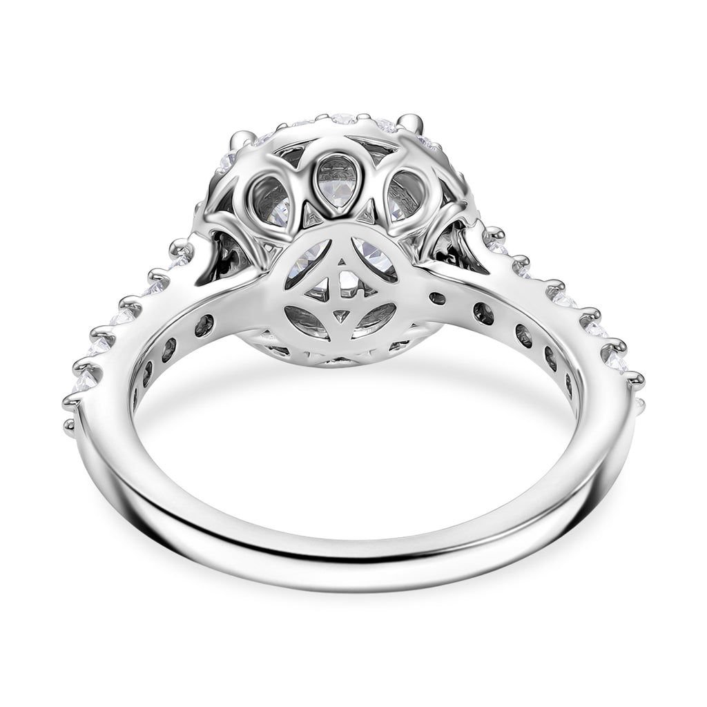 LUXURIANT DIAMOND - Lab Grown Diamant SI-GH SGL zertifiziert Ring 925 Silber rhodiniert (Größe 17.00) ca. 3.00 ct