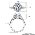 LUXURIANT DIAMOND - Lab Grown Diamant SI-GH SGL zertifiziert Ring 925 Silber rhodiniert (Größe 17.00) ca. 3.00 ct
