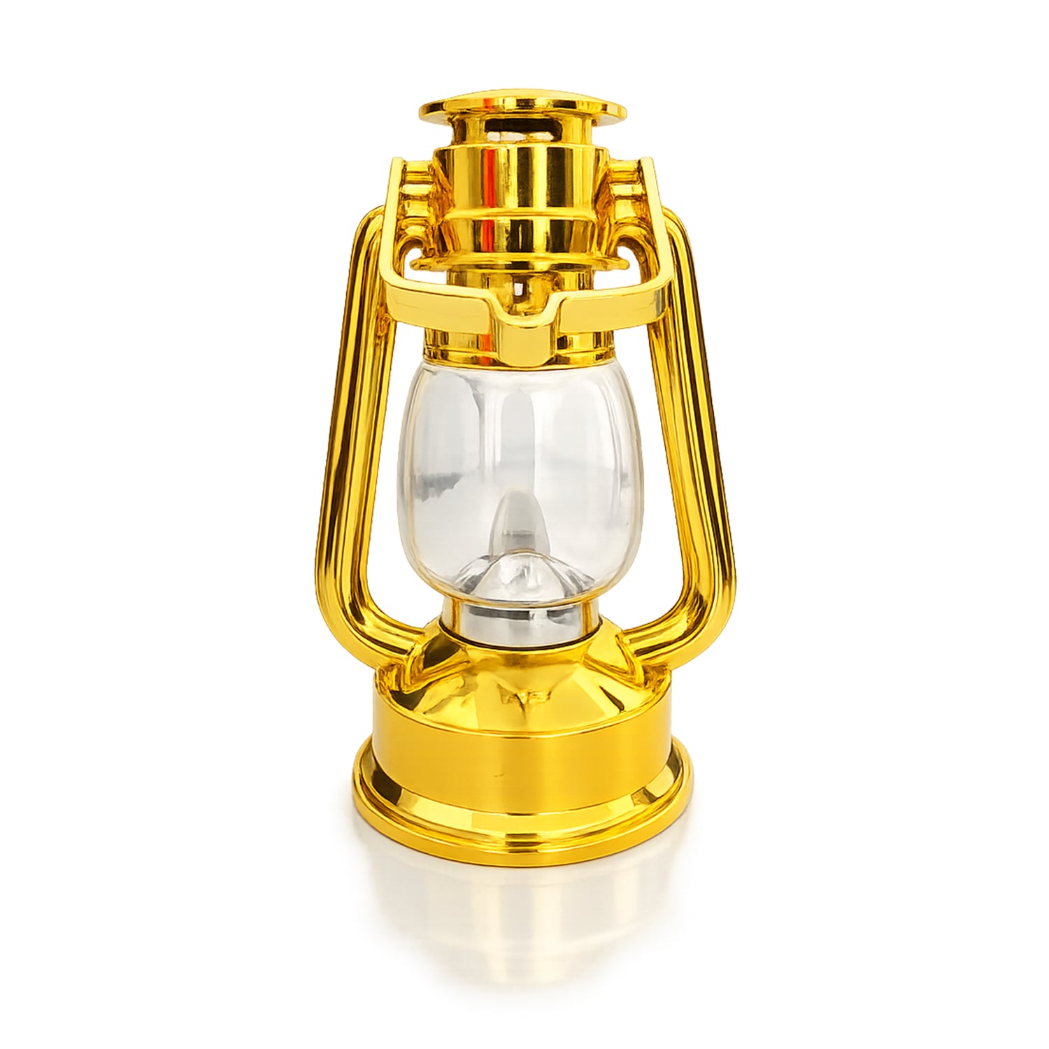 Dekorative LED Sturmlaterne mit Warmlicht Effekt, Goldfarben