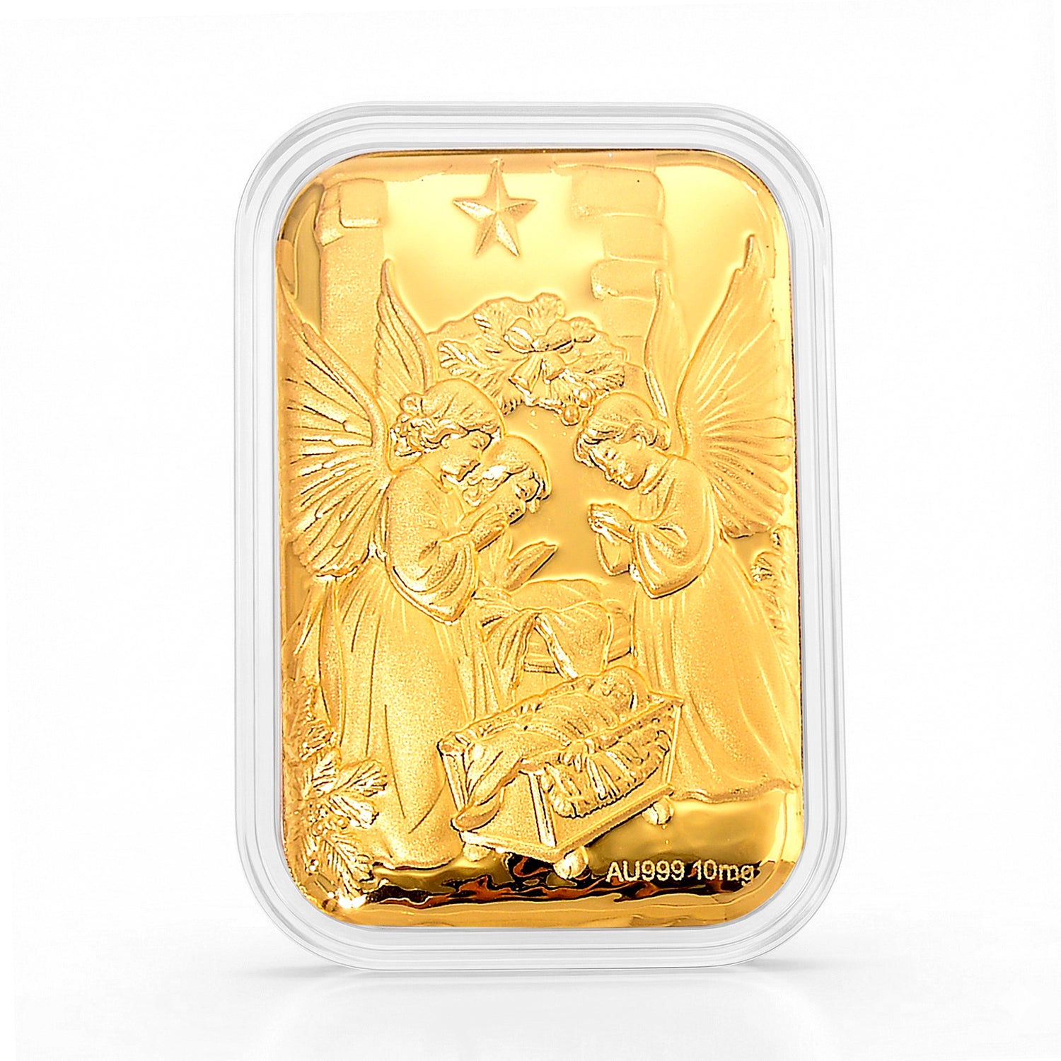 EXKLUSIVES GESCHENK - 999er Goldfolie mit Jesus, ca. 26x40 mm, ca. 10 mg