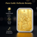 EXKLUSIVES GESCHENK - 999er Goldfolie mit Jesus, ca. 26x40 mm, ca. 10 mg
