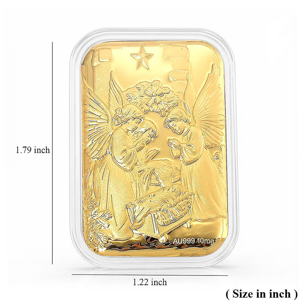 EXKLUSIVES GESCHENK - 999er Goldfolie mit Jesus, ca. 26x40 mm, ca. 10 mg