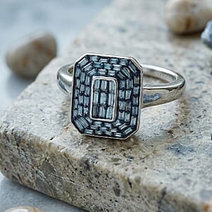CULLINAN MINE - Blauer Diamant SI Ring 925 Silber Rhodiniert (Größe 19.00) ca. 0.50 ct