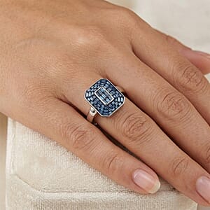 CULLINAN MINE - Blauer Diamant SI Ring 925 Silber Rhodiniert (Größe 19.00) ca. 0.50 ct