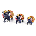 Livmore  Set of 3  Plastic Elephant With Golden Tube Size- 5/5.5/7.5 cm Color-Black and Golden