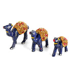 Livmore  Set of 3 Plastic Camel With Golden Tube Size- 4.5/6/7 cm Color-Black and Golden
