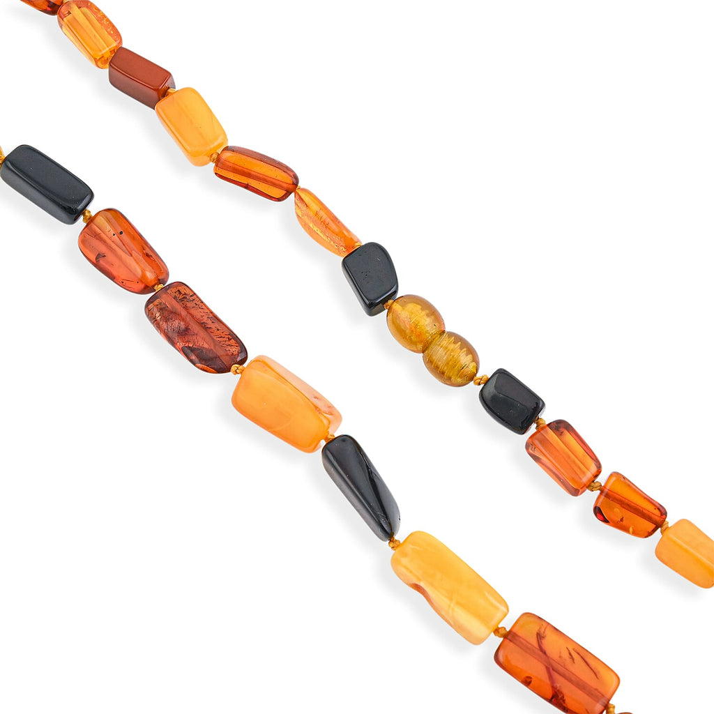 Natürlicher Baltischer Mehrfarbiger Bernstein Halskette 66 cm ca. 97.70 ct