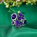 GP Italienische Garten Kollektion - AA Afrikanischer Amethyst Ring 925 Silber Rhodiniert (Größe 19.00) ca. 1.86 ct