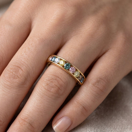 LUXURIANT DIAMOND - SI, Lab Grown Grüner Diamant Ring 925 Silber Rhodiniert und 750 Gelbgold Vermeil (Größe 19.00) ca. 1,50 ct