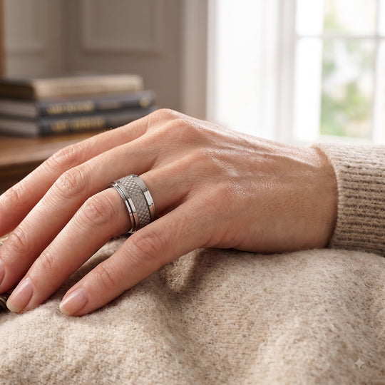 316L Edelstahl Spinning Woven Ring (Größe 19.50) (10-15 Werktage Lieferzeit) ca. 13,00g
