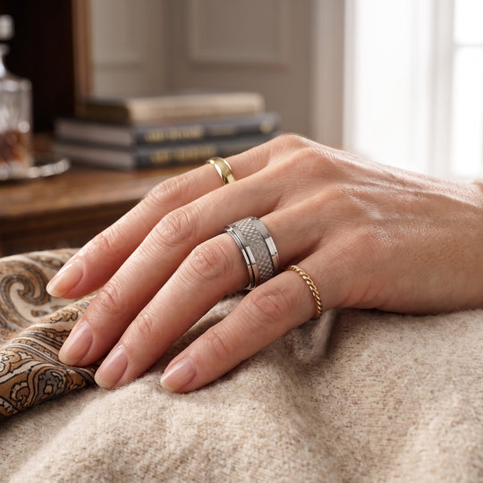 316L Edelstahl Spinning Woven Ring (Größe 19.50) (10-15 Werktage Lieferzeit) ca. 13,00g