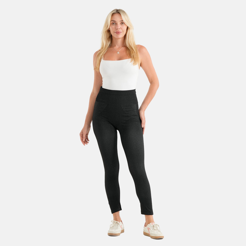 Livmore Women Free Size Far Infrared Compression Tights Thermal Slim Seamless Tourmaline Bamboo Leggings