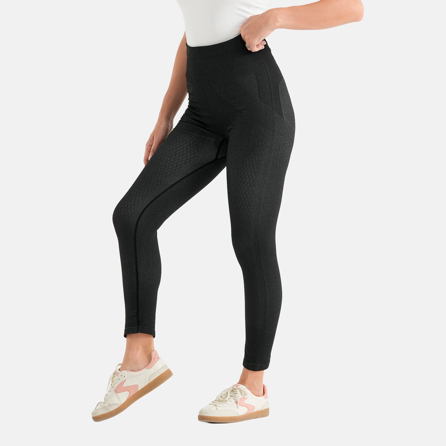 Livmore Women Free Size Far Infrared Compression Tights Thermal Slim Seamless Tourmaline Bamboo Leggings