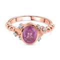GP Amore Kollektion - Ilakaka Rosa Saphir (Fissure gefüllt), Weißer Zirkon Ring 925 Silber 750 Roségold Vermeil (Größe 20.00) ca. 2.50 ct