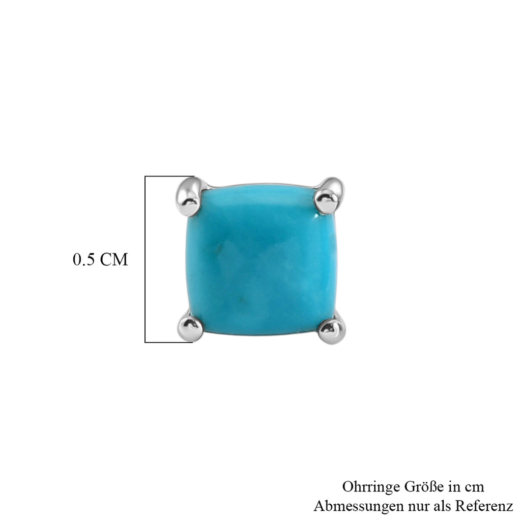 D'Joy AA Sleeping Beauty Türkis Ohrringe 925 Silber Platiniert ca. 1.29 ct