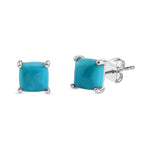 D'Joy AA Sleeping Beauty Türkis Ohrringe 925 Silber Platiniert ca. 1.29 ct