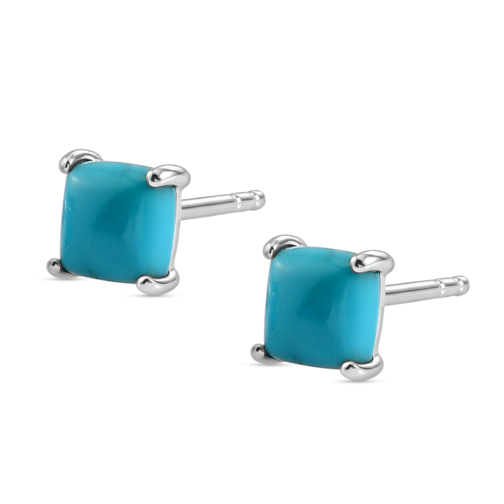 D'Joy AA Sleeping Beauty Türkis Ohrringe 925 Silber Platiniert ca. 1.29 ct