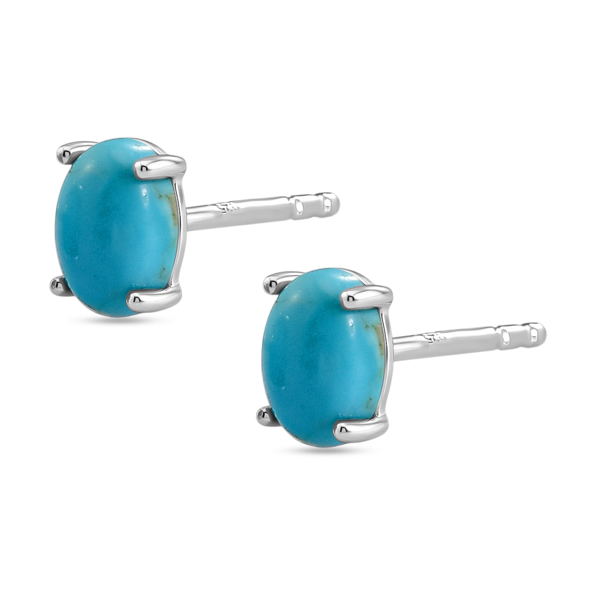 D'Joy Sleeping Beauty Türkis Ohrringe 925 Silber Platiniert ca. 1.09 ct