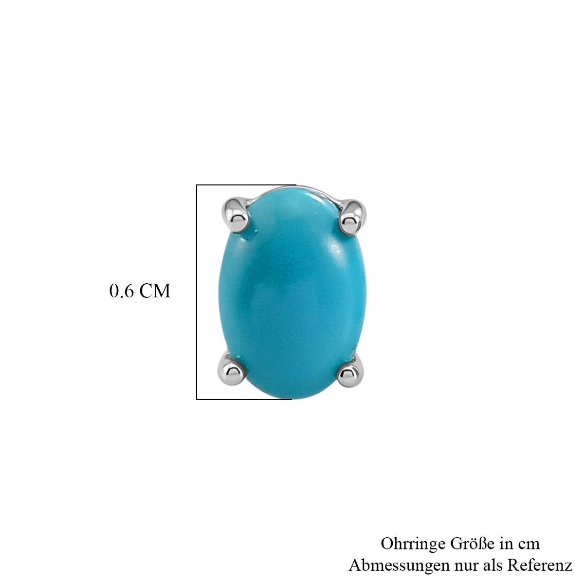 D'Joy Sleeping Beauty Türkis Ohrringe 925 Silber Platiniert ca. 1.09 ct