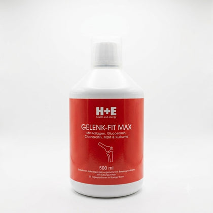 H+E Gelenk-Fit Max: flüssiges Gelenk-Konzept mit Kollagen, Glucosamin, Chondroitin, MSM & Kurkuma, 500 ml