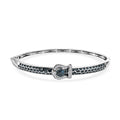 D'Joy Blauer Diamant Armreif ca. 20 cm 925 Silber Rhodiniert (10-15 Werktage Lieferzeit) ca. 1.00 ct