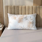 LIVMORE 6-teiliges Bettwäsche-Set für 2 Bettdecken, Aquarell-Blumenmuster mit Wendefunktion, 135x200cm, Creme/Beige