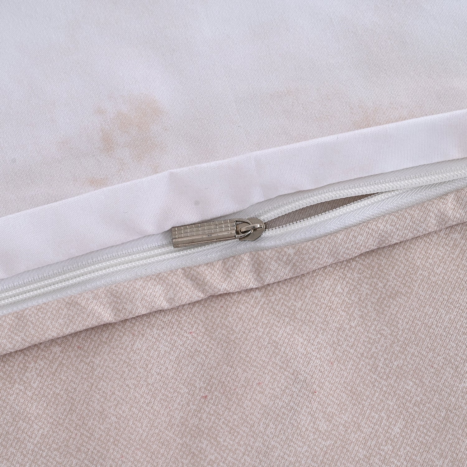 LIVMORE 6-teiliges Bettwäsche-Set für 2 Bettdecken, Aquarell-Blumenmuster mit Wendefunktion, 135x200cm, Creme/Beige