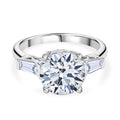 D'Joy Moissanit Ring 925 Silber Rhodiniert (Größe 17.00) ca. 4,04 ct