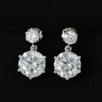 D'Joy Moissanit Ohrringe 925 Silber Rhodiniert ca. 7.95 ct