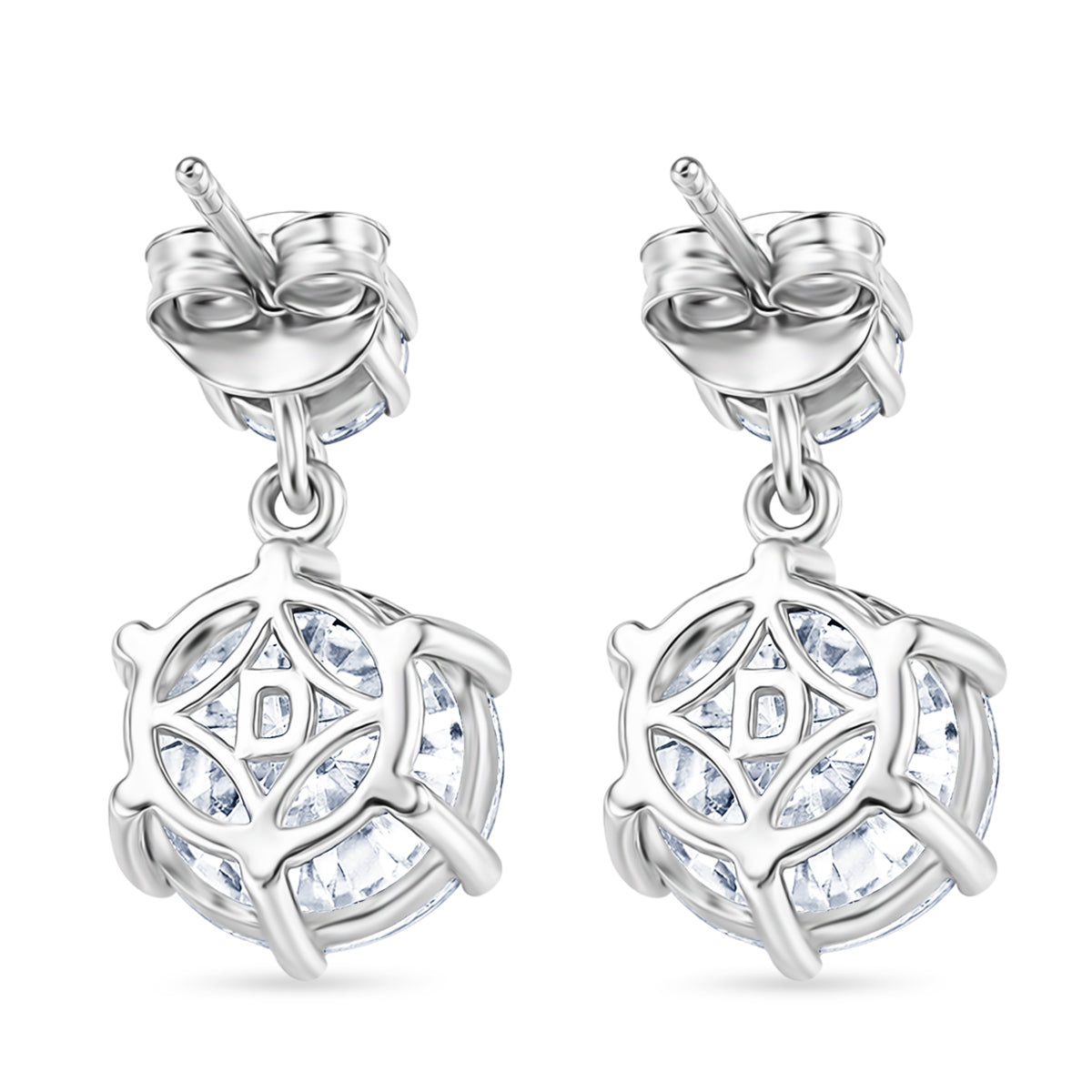 D'Joy Moissanit Ohrringe 925 Silber Rhodiniert ca. 7.95 ct