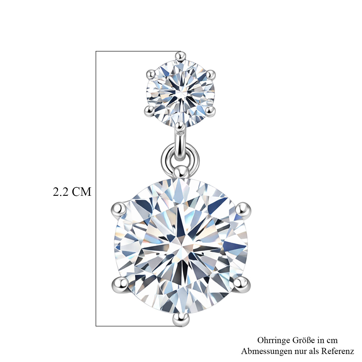 D'Joy Moissanit Ohrringe 925 Silber Rhodiniert ca. 7.95 ct