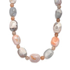 EVER TRUE Botswana-Achat, Pfirsich Mondstein Halskette ca. 45 cm Nickelfreies Messing ca. 360.00 ct