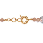 EVER TRUE Botswana-Achat, Pfirsich Mondstein Halskette ca. 45 cm Nickelfreies Messing ca. 360.00 ct