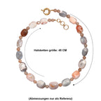 EVER TRUE Botswana-Achat, Pfirsich Mondstein Halskette ca. 45 cm Nickelfreies Messing ca. 360.00 ct