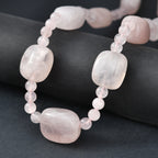 EVER TRUE Rosenquarz Halskette ca. 45 cm Nickelfreies Messing ca. 355.00 ct