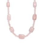 EVER TRUE Rosenquarz Halskette ca. 45 cm Nickelfreies Messing ca. 355.00 ct
